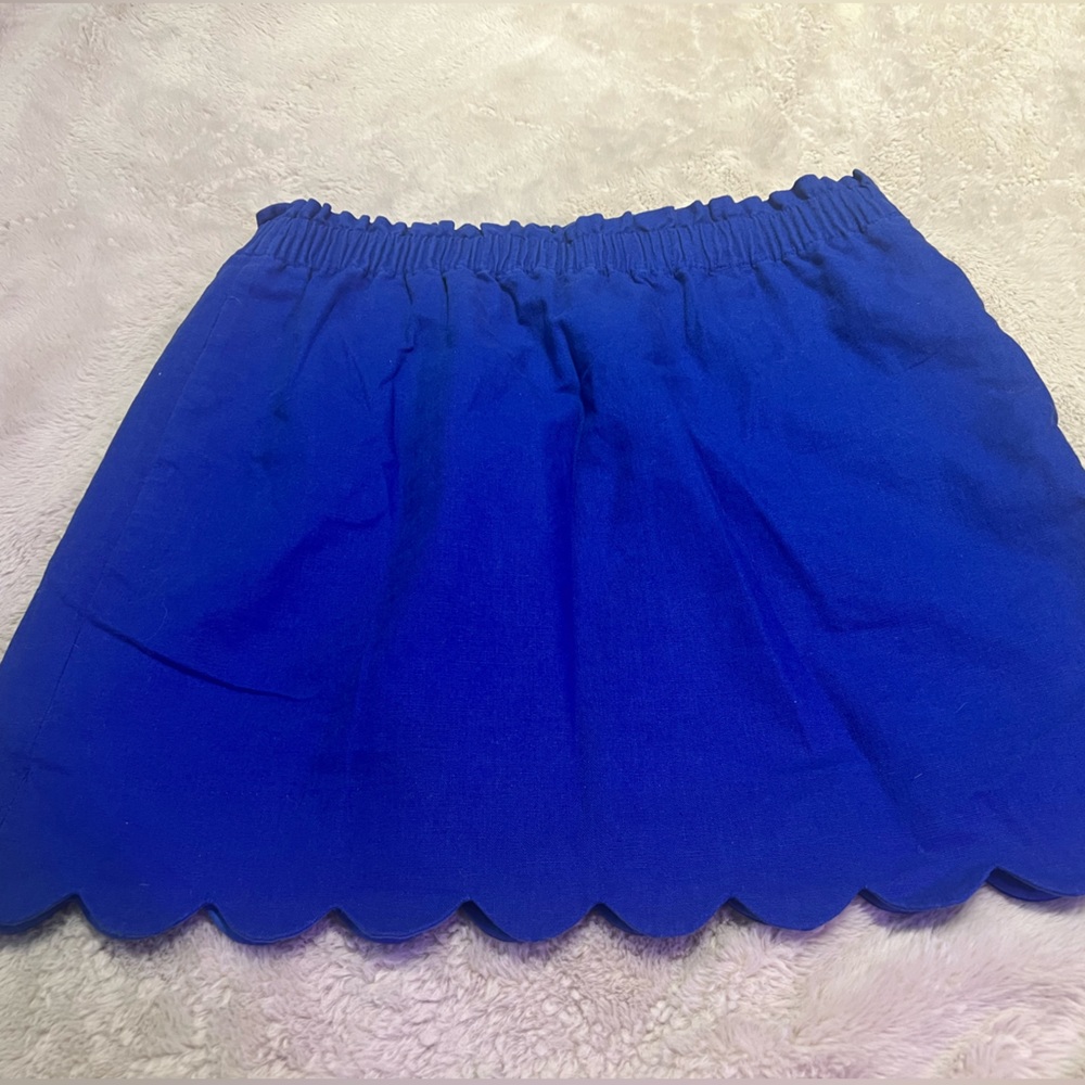 J Crew Scalloped Royal Blue City Skirt
